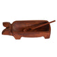 Chancho madera para pebre 27x10,5x5,5 cm con cuchara 20 cm raulí
